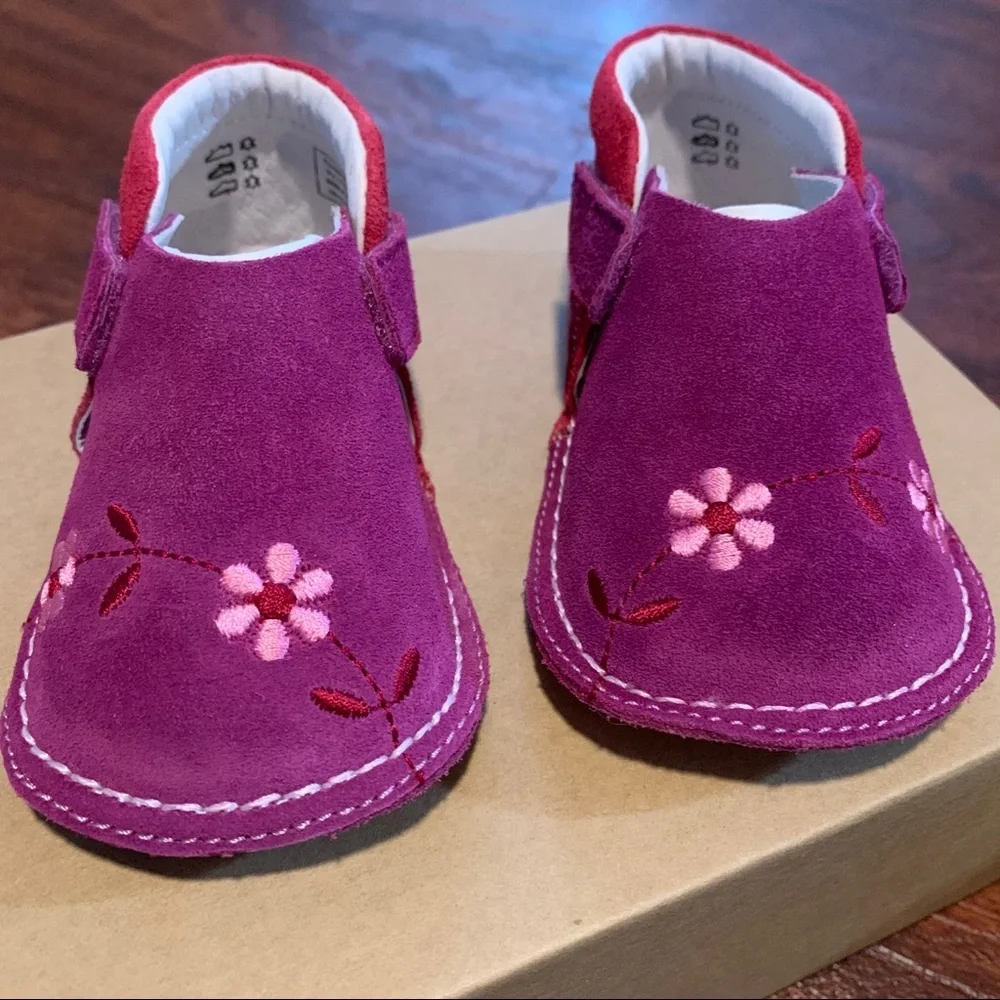 PIPIT $55 Suede Leather Designer Shoes Infant Crib Walking Balance Toddl…